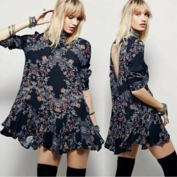 Free People Smooth Talker Floral Print Tunic Dress - Picture 1 of 8